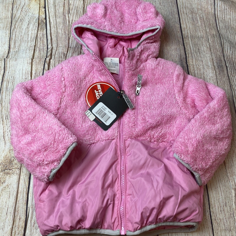 Zero XPosur Girls 3T Pink Reversible Coat NEW